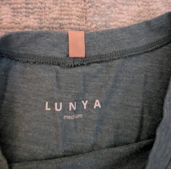 Lunya Heathered Teal Pima Cotton Short Sleeve T-Shirt - Picture 6 of 10